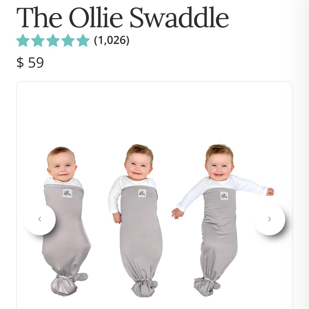 The Ollie World swaddle in stone